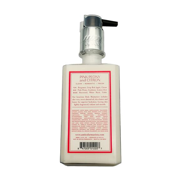 New Antica Farmacista Pink Peony & Citron Luxurious Body Moisturizer 10 oz Pump - Picture 4 of 4